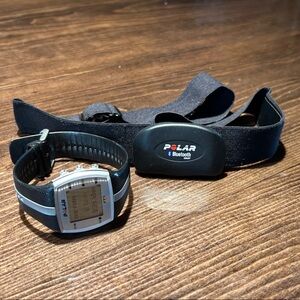Polar Heart Rate Monitor and Watch Ft7 with Black Chest Strap - Black/White